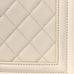Calfskin Quilted Medium Boy Flap White