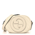 Sakai Be Green Calfskin Diagonal Stitched Mini Blondie Shoulder Bag Mystic White