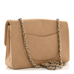 Jersey Quilted Medium Single Flap Beige