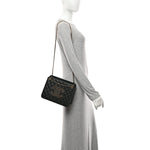 Calfskin Quilted CC Chain Accordion Tote Black