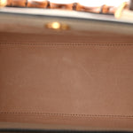 Textured Dollar Calfskin Web Small Diana Tote Bag Mystic White