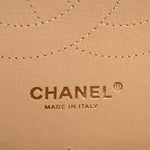 Caviar Quilted Jumbo Double Flap Beige
