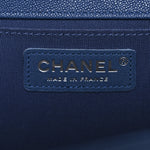 Caviar Quilted Medium Boy Flap Dark Blue