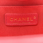 Calfskin Quilted CC Chain Accordion Tote Red
