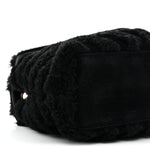 Shearling Y Quilted Monogram Medium Loulou Chain Satchel Black