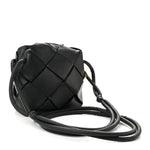 Lambskin Maxi Intrecciato Mini Cassette Camera Bag Black
