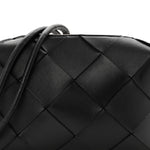 Lambskin Maxi Intrecciato Small Cassette Camera Bag Black