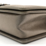 Iridescent Calfskin Quilted Strass Medium Paris Dallas Boy Flap Dark Khaki