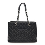 Caviar Quilted Grand Shopping Tote GST Black