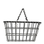 Brass Calfskin Medium Grocery By Chanel Shopping Basket Silver
