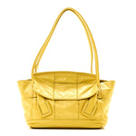 Paper Calfskin Maxi Intrecciato Medium Arco Yellow