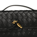 Nappa Intrecciato Long Andiamo Top Handle Clutch Black