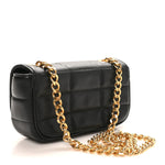 Goatskin Matelasse Mini Chain Shoulder Bag  Black