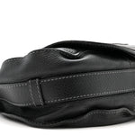 Grained Calfskin Medium Marcie Saddle Bag Black