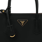 Saffiano Cuir Medium Double Bag Black Mughetto