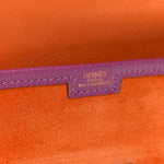 Veau Doblis Suede Chevre Mysore Mini 20 Jige Clutch Orange Cyclamen