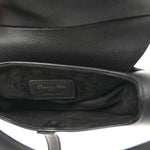 Grained Calfskin Mini Saddle Bag Black