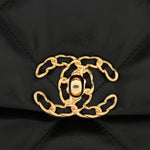 Shiny Goatskin Quilted Large Chanel 19 Flap Black