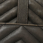 Sheepskin Matelasse Chevron Monogram Medium College Bag Asphalt