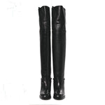 Calfskin Slim Horsebit Over The Knee High Boots 37 Black