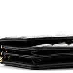 Caviar Quilted Mini Wallet On Chain WOC Black