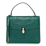 Calfskin Large Serpenti Forever Top Handle Emerald Green