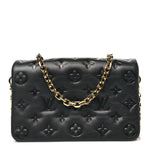 Lambskin Embossed Monogram Pochette Coussin Black