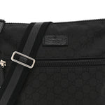 Nylon Monogram Small Flat Messenger Bag Black
