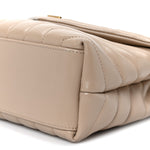 Calfskin Y Quilted Monogram Small Loulou Chain Satchel Dark Beige