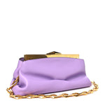 Box Calfskin Diamond Frame Clutch Wisteria