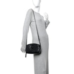 Calfskin Matelasse Monochrome Small GG Marmont Chain Shoulder Bag Black