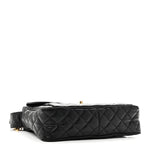 Caviar Quilted Flap Shoulder Bag Black