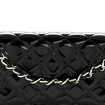 Patent Quilted Jumbo Double Flap Black