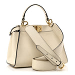 Vitello Seta Suede FF Mini Peekaboo Iconic Satchel  Uovo Sigaro Marrone