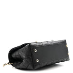 Caviar Quilted Mini Coco Handle Flap Black
