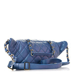 Iridescent Calfskin Quilted All About Waist Belt Bag Dark Blue