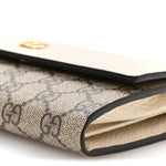 Dollar Calfskin GG Supreme Monogram Petite GG Marmont Wallet Chain Bag Mystic White Beige Ebony