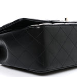 Lambskin Quilted Jumbo Double Flap Black