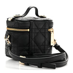 Lambskin Cannage Micro Lady Dior Vanity Case Black