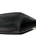 Smooth Calfskin Medium Clasp Shoulder Bag Black