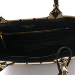 Jacquard Saffiano Triangolo Symbole Embroidered Large Tote Black Corda