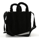 Polyester Cotton Medium The Teddy Traveler Tote Bag Black