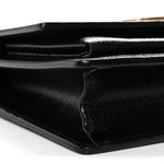 Coated Bark Calfskin Sunset Chain Wallet Black