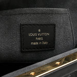 Calfskin Nanogram Embossed Clutch Black