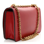 Calfskin J'Adior Chain Flap Bag Red