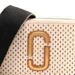 Perforated Calfskin Small Snapshot Camera Bag Tapioca