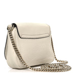 Pebbled Calfskin Small Soho Flap Crossbody Off White