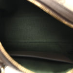 GG Supreme Monogram Textured Dollar Calfskin Web Mini Ophidia Top Handle Bag Beige Ebony New Acero