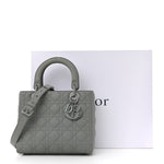 Ultra Matte Calfskin Cannage Medium Lady Dior Grey Stone