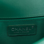 Lambskin Quilted Medium Boy Flap Green